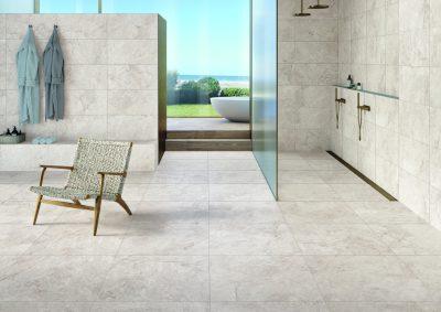 Amenajare baie cu Gresie tip Marmura Emperador Omnia Keope