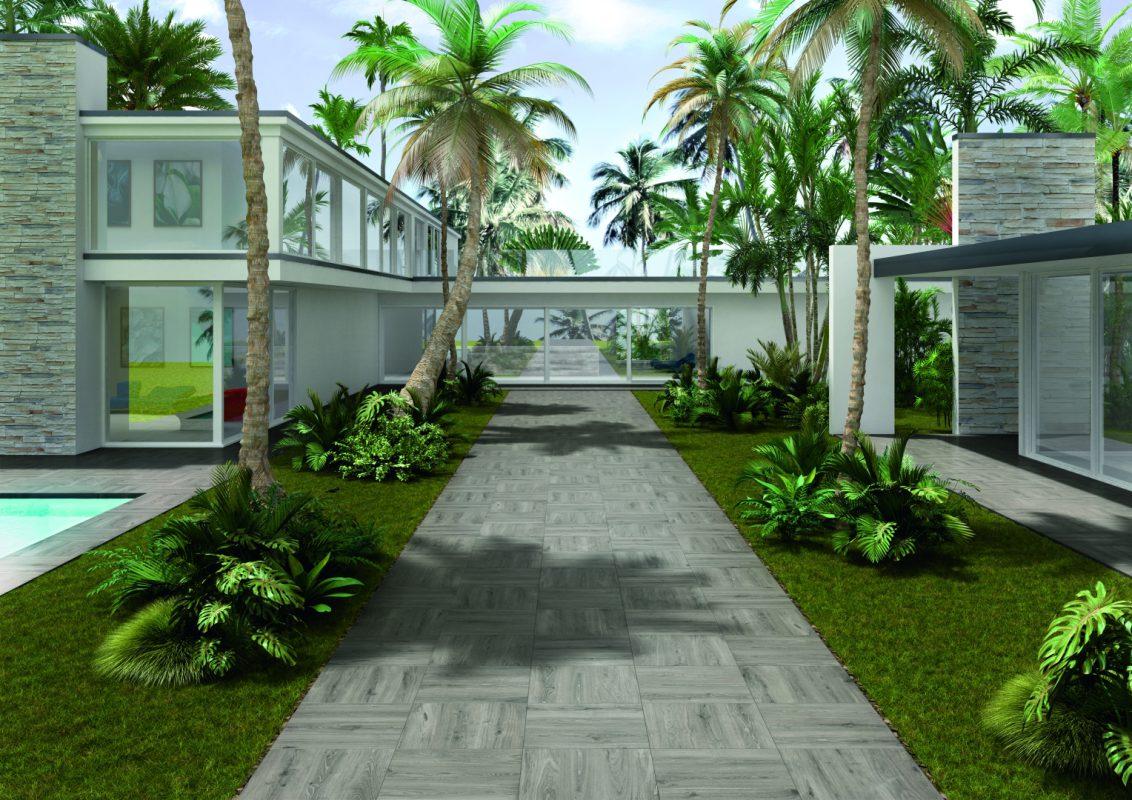 Amenajare terasa cu Gresie Portelanata Exterior 60x60x2 cm Stone Creek