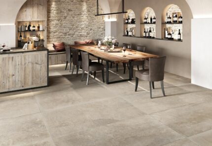 Amenajare crama cu gresie portelanata MAS DE PROVENCE Ecru 90x180 cm Dom Ceramiche