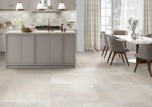 gresie aspect piatra bej Mas de Provence IVORY amenajare bucatarie