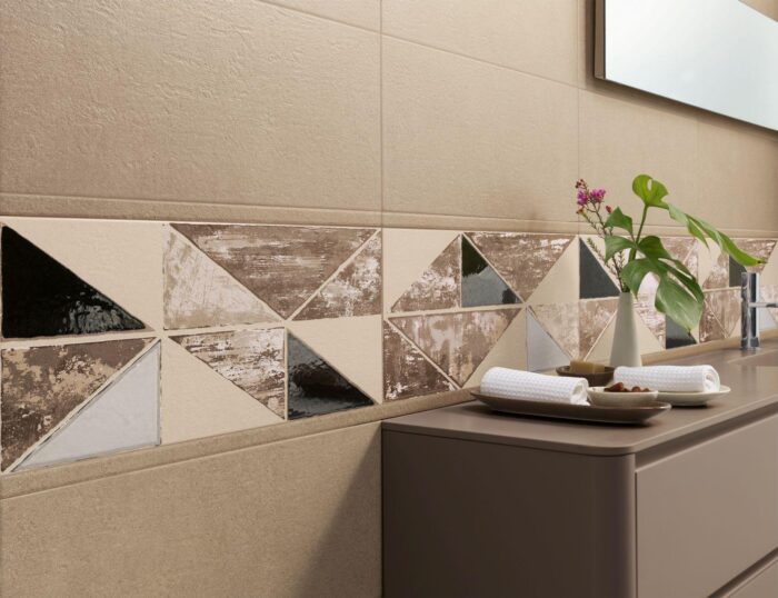 Decor Faianta Arlequin Concretus beige arlequin 33x100 cm amenajare baie
