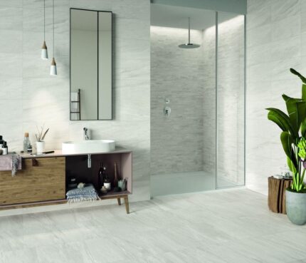 Gresie alb 60x60 baie Comfort S Aspect Piatra Comfort S