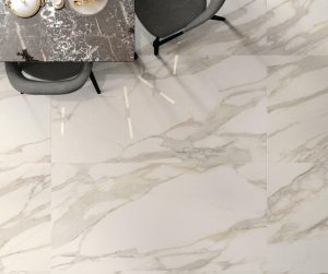 Pardoseala cu Gresie Portelanata Lucioasa Purity Calacatta