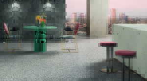 Gresie portelanata tip terrazzo Dom Ceramiche Kado open space