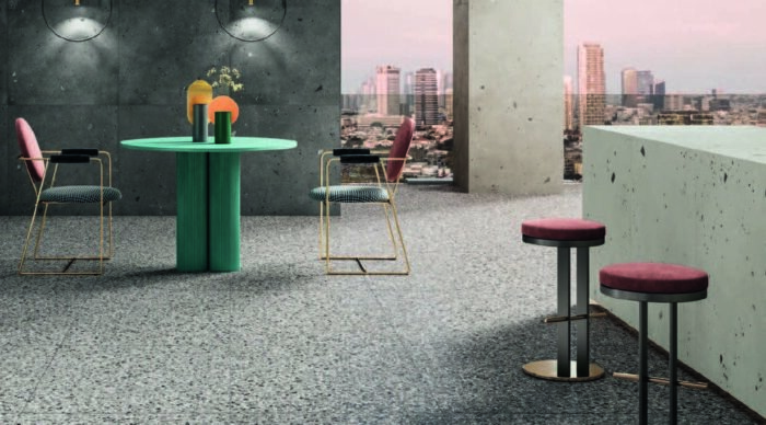 Gresie portelanata tip terrazzo Dom Ceramiche Kado open space