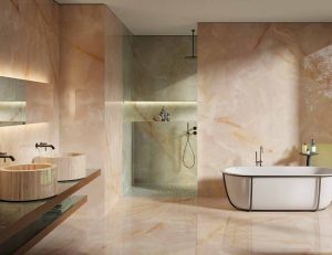 Baie Modernă cu Gresie Onix Gemme