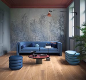 Living cu Gresie Tip Parchet si Lastre Color Mood