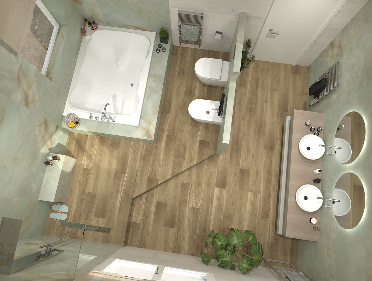 Amenajări baie 10 idei cu gresie tip parchet ceramic