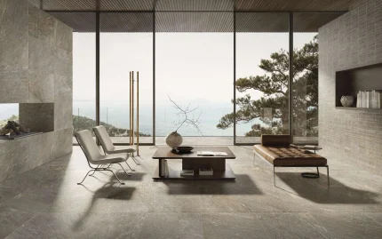 Living modern cu Gresie Interior Menhir