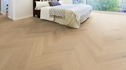 Dormitor cu Parchet Herringbone Hywood Luberon