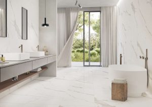 Baie cu Gresie tip Marmură Versilia