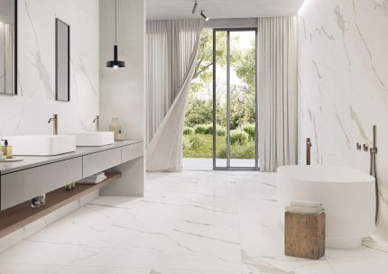 Baie cu Gresie tip Marmură Versilia