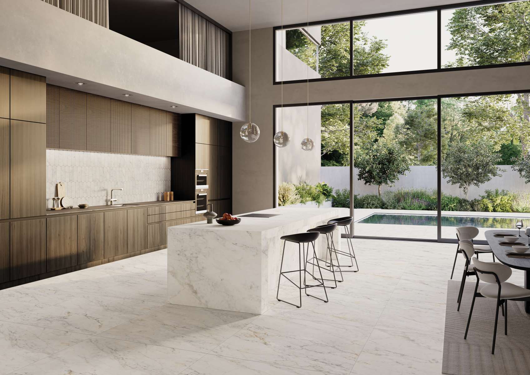 Gresie-portelanata-Keope Versilia_Michelangelo_bucatarie Bucătărie cu Gresie Porțelanată Versilia