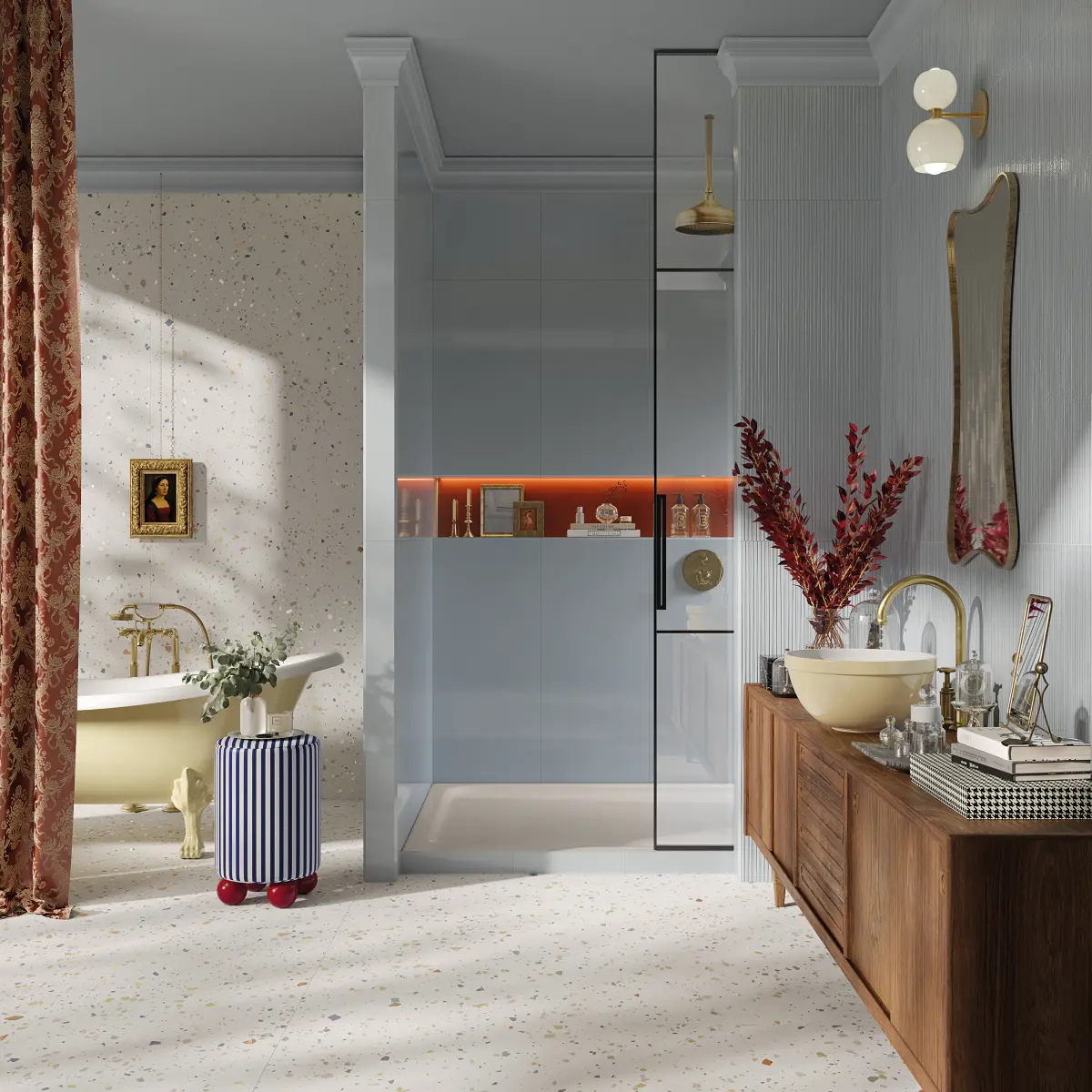 Baie cu Faianță Lucioasă Materia