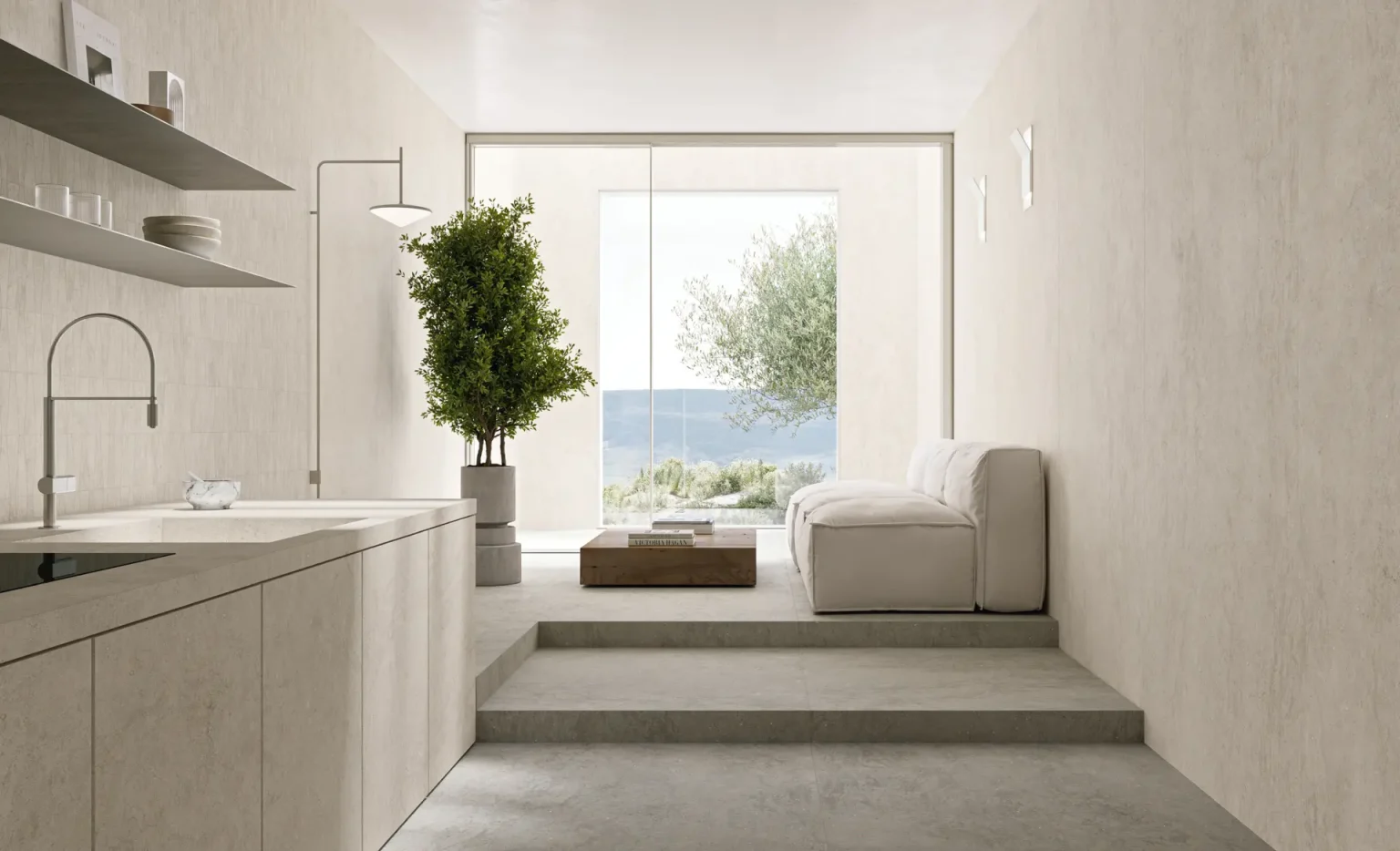 Bucătărie cu Gresie Porțelanată Canve