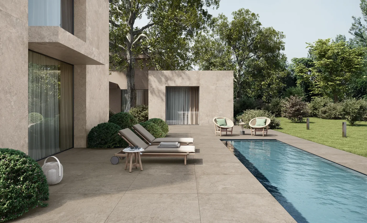 Terasa cu Gresie de Exterior Dusk