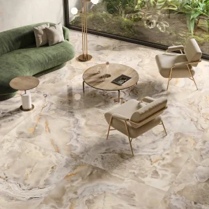 Living modern cu Gresie tip Marmura Marmoteca 